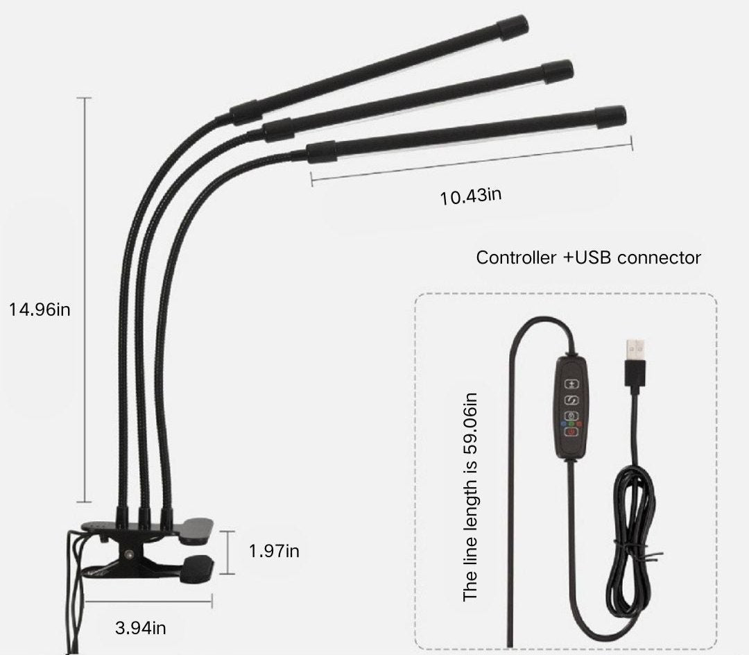 BountiGlow CurveFlex Adjustable Gooseneck Grow Lamp