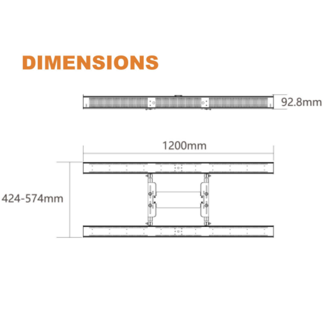 BountiGlow Extend 640W Telescopic Grow Light